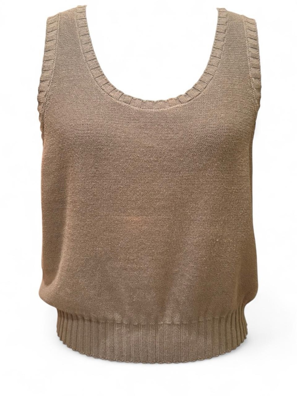 Melrose and Market Knit Scoop Neck Tank in Olive Green